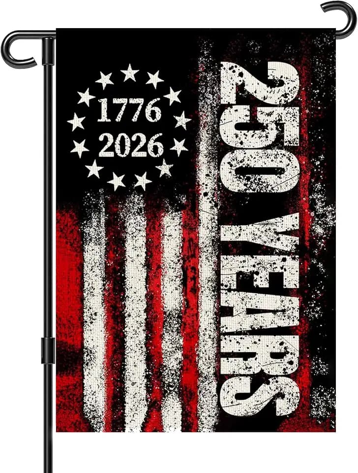 250 Anniversary Usa Garden Flags for Outside,250 Anniversary USA Flag with Stars Stripes 1776-2026,250th Anniversary America Semiquincentennial Commemorative Patriotic 4th of July Decorations Yard Sign Double-Sided Garden Flag Waterproof 250 Year American Flag 12x18 Inch