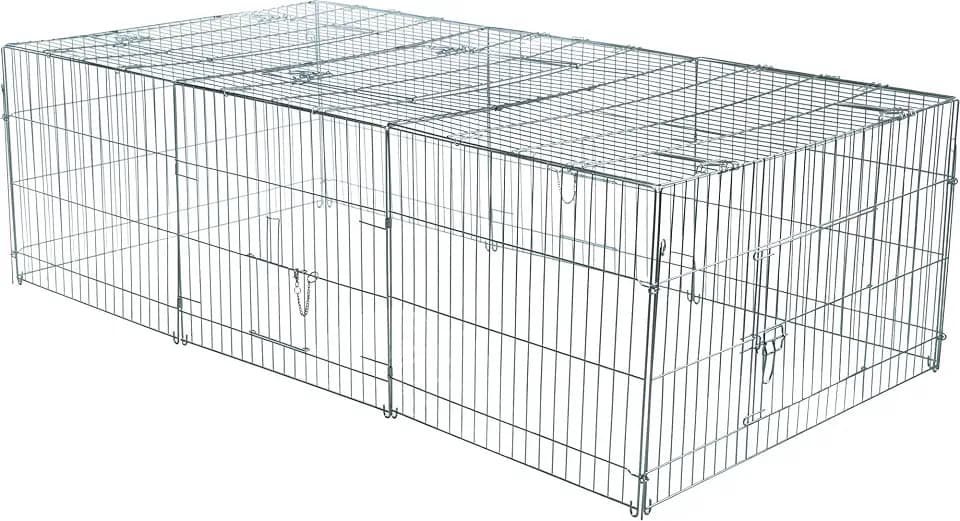 TRIXIE Rabbit Cage - 55 cu. ft., Outdoor Pen Extends Rabbit Hutch and Chicken Coops, Ideal for Small Animals, Bunny, Guinea Pigs, Chickens