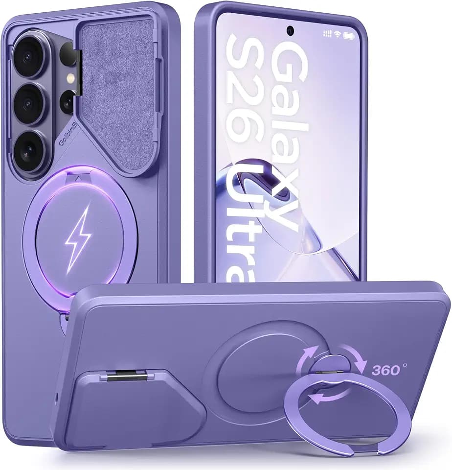 GolbinBox for Samsung Galaxy S26 Ultra Case with Magnetic Stand, Purple