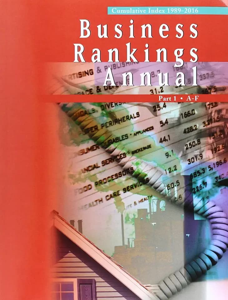 Business Rankings Annual: 2016: Cumulative Index in 3 Parts (Business Rankings Annual: Cumulative Index)