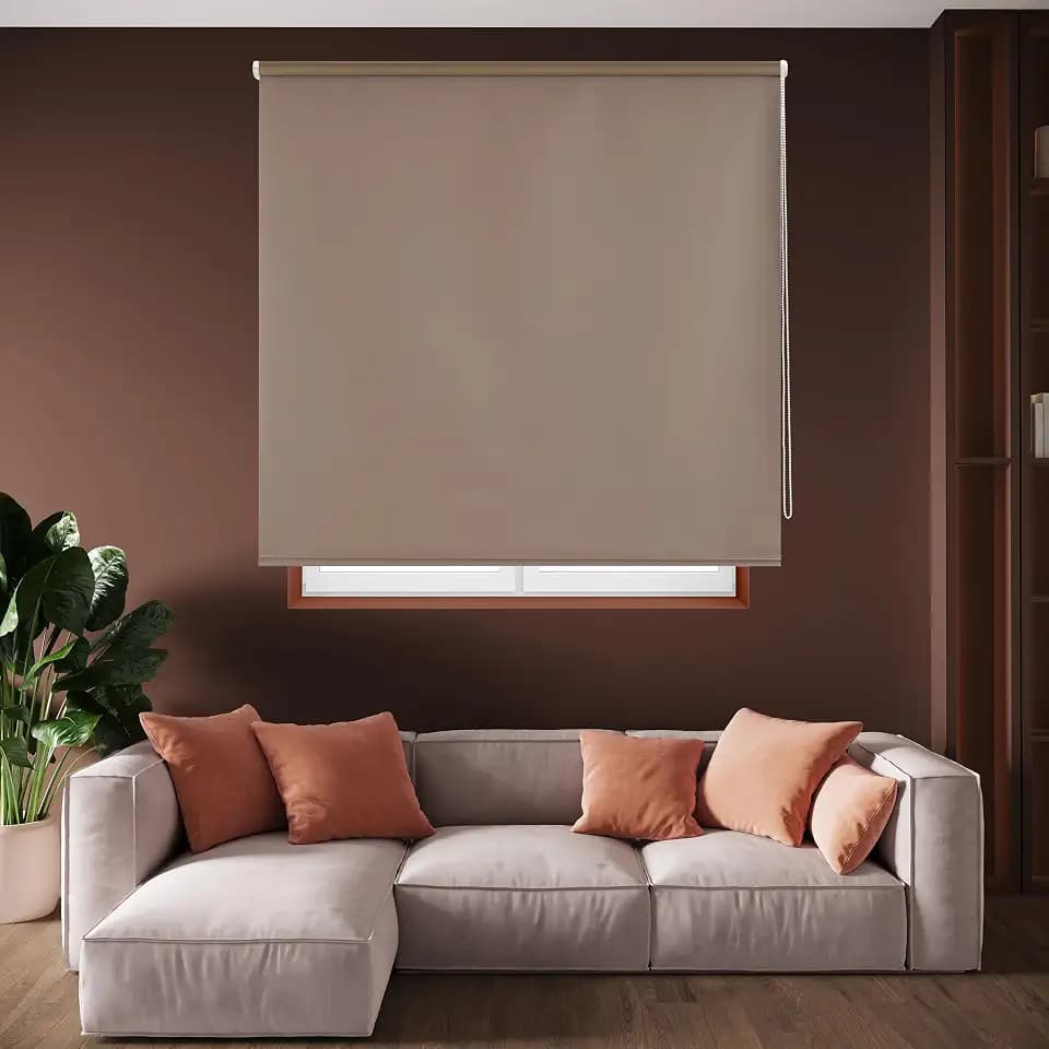 Blindecor Draco | Rollo verdunkelung - Braun, 140 x 230 cm (BxH) | Stoffgröße 137 x 225 cm. Thermorollo für fenster