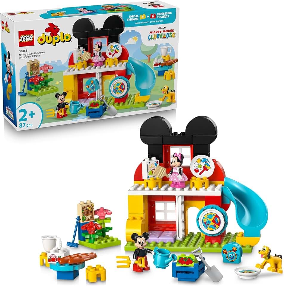 LEGO DUPLO | Micky Maus Wunderhaus mit Minnie und Pluto - Pädagogisches Feinmotorik Spielzeug für Kleinkinder - inkl. 3 Figuren & Toodles - Geschenk für Jungen & Mädchen ab 2 Jahren - 10465