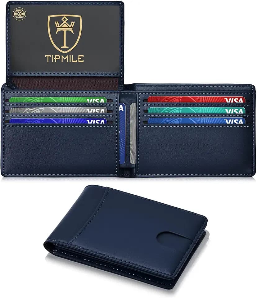 Tipmile Wallet for Men Slim RFID Blocking Credit Card Holder Leather Wallet