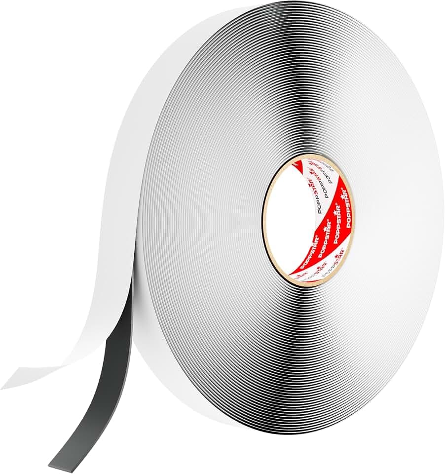 POPPSTAR doppelseitiges Butyl Klebeband (25m x 20mm x 1,6mm) Dichtband selbstklebend schwarz