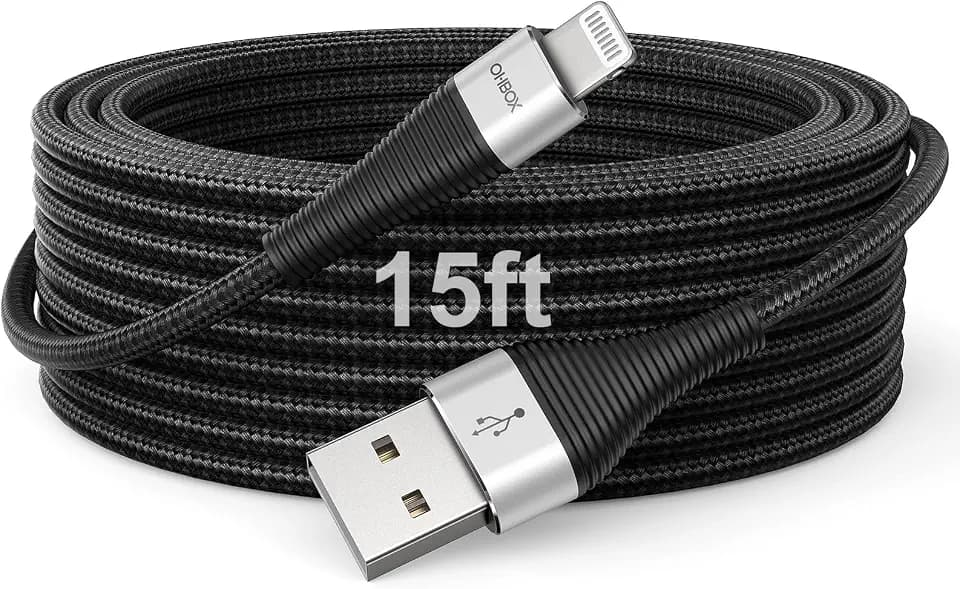 Extra Long iPhone Charger Cord 15FT [Apple MFi Certified] Lightning Cable
