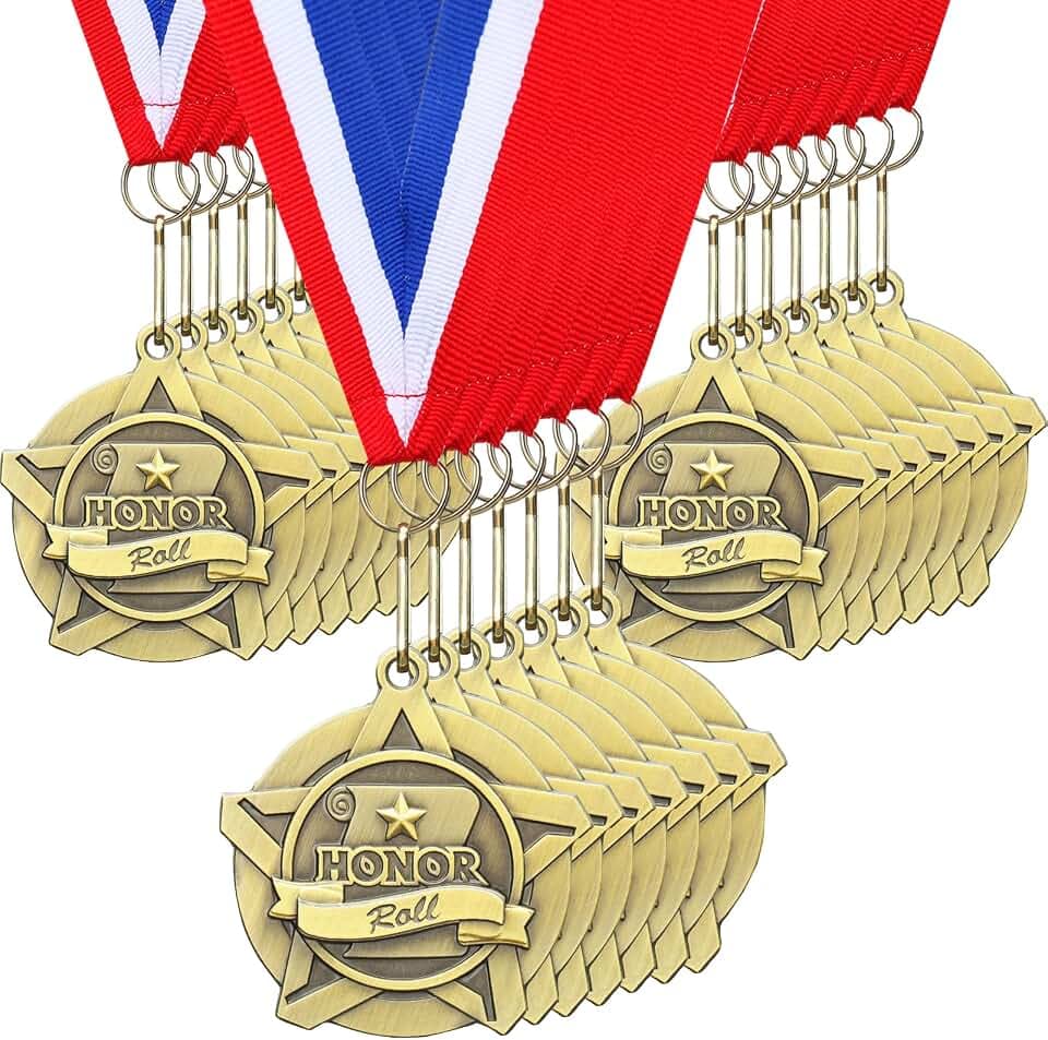 Quelay 30 Pcs 2'' Student Award Medals Bulk