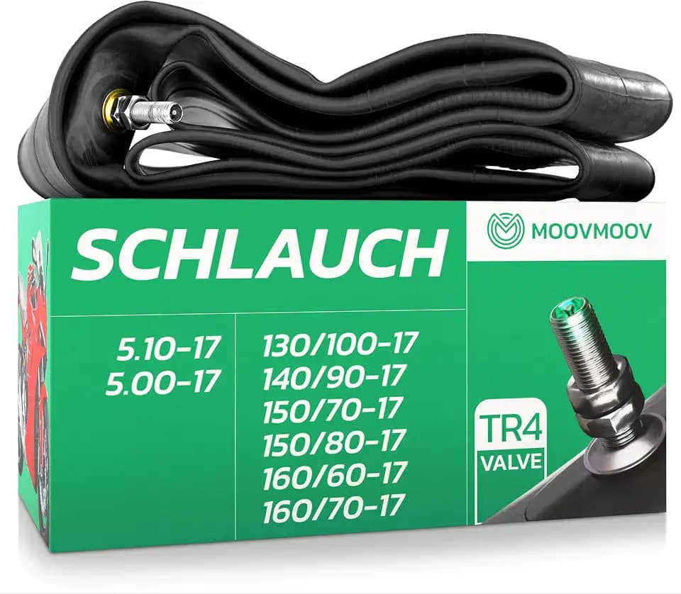 MoovMoov Motorradschlauch 17 Zoll für Reifen 5.10-17, 5.00-17, 130/100-17, 140/90-17, 150/70-17, 150/80-17, 160/60-17 und 160/70-17