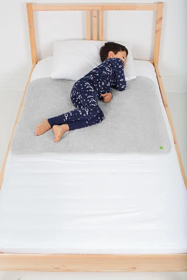 PeapodMats Bedwetting Waterproof Bed Mat, Reusable 3x3 Light Gray