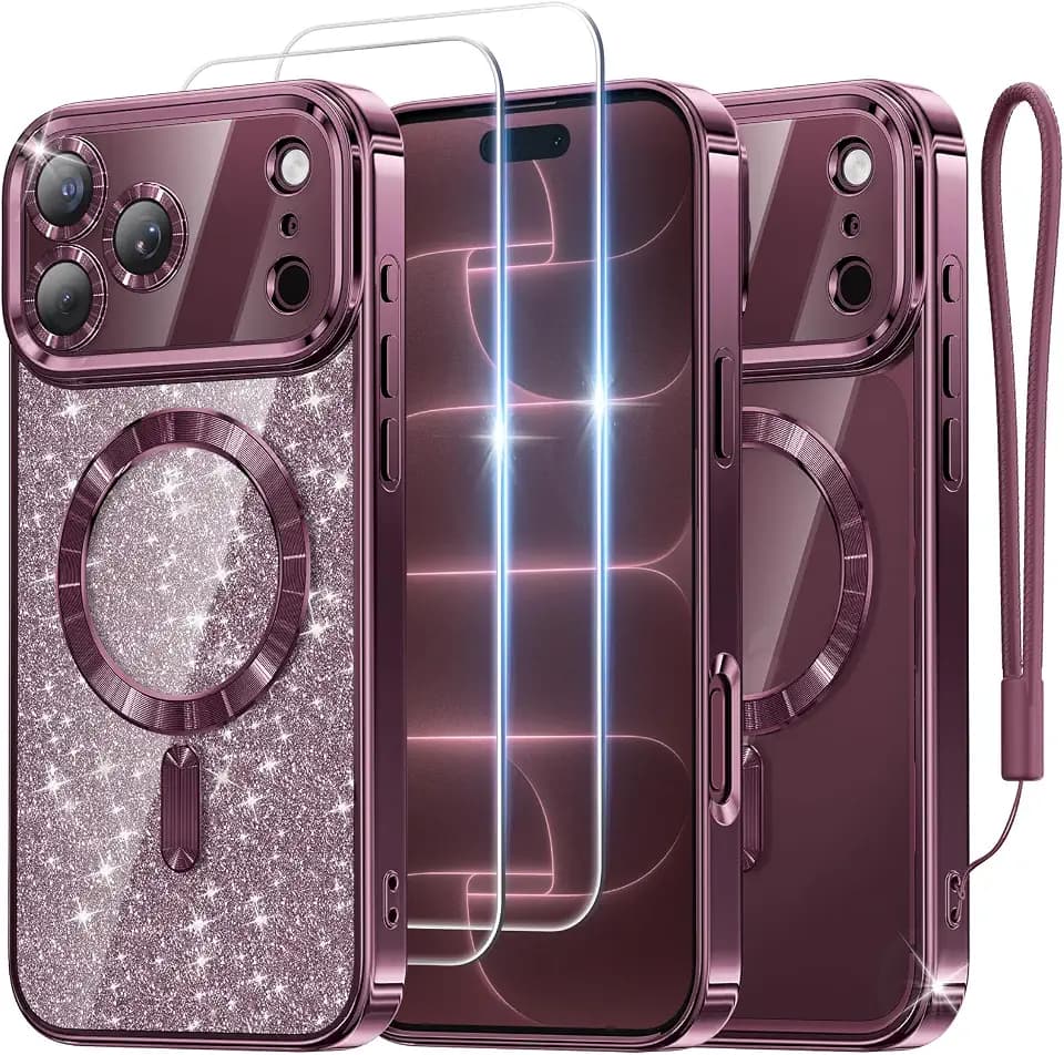 Meifigno Entwickelt für iPhone 18 Pro Max Hülle 6,9", Burgunder