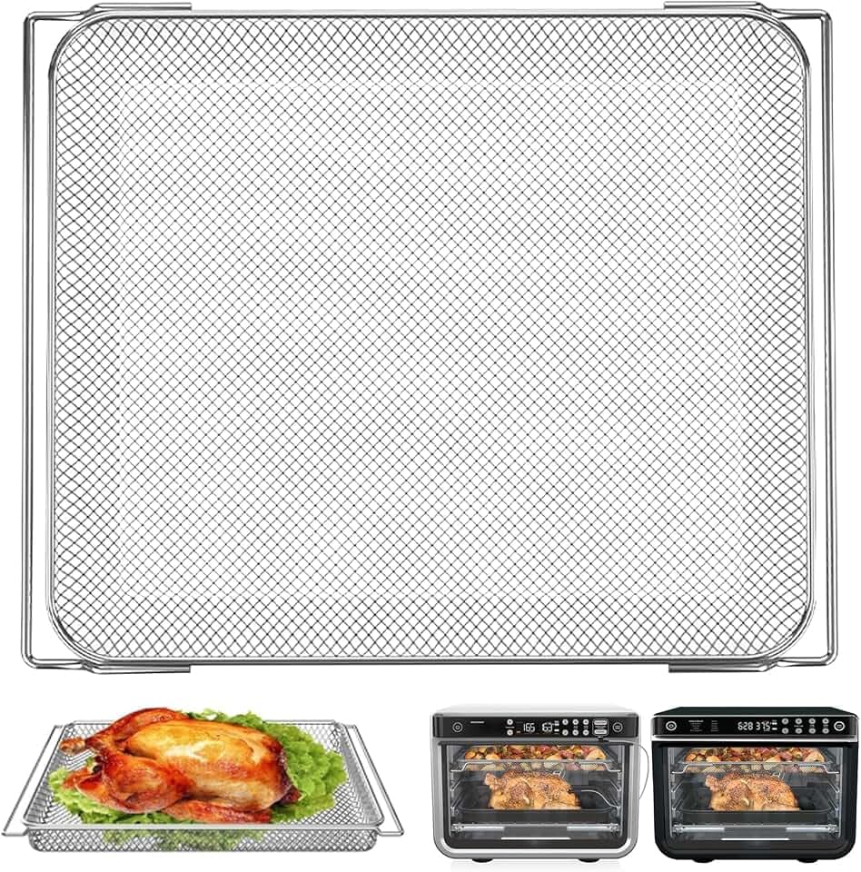GWY Air Fryer Replacement Parts, 14.29x10.87 IN Stainless Steel Air Fry Basket Accessories for Ninja Foodi 10 in 1 DT201 DT251 Toaster Oven Typhur Sync Oven 12 in 1 27QT