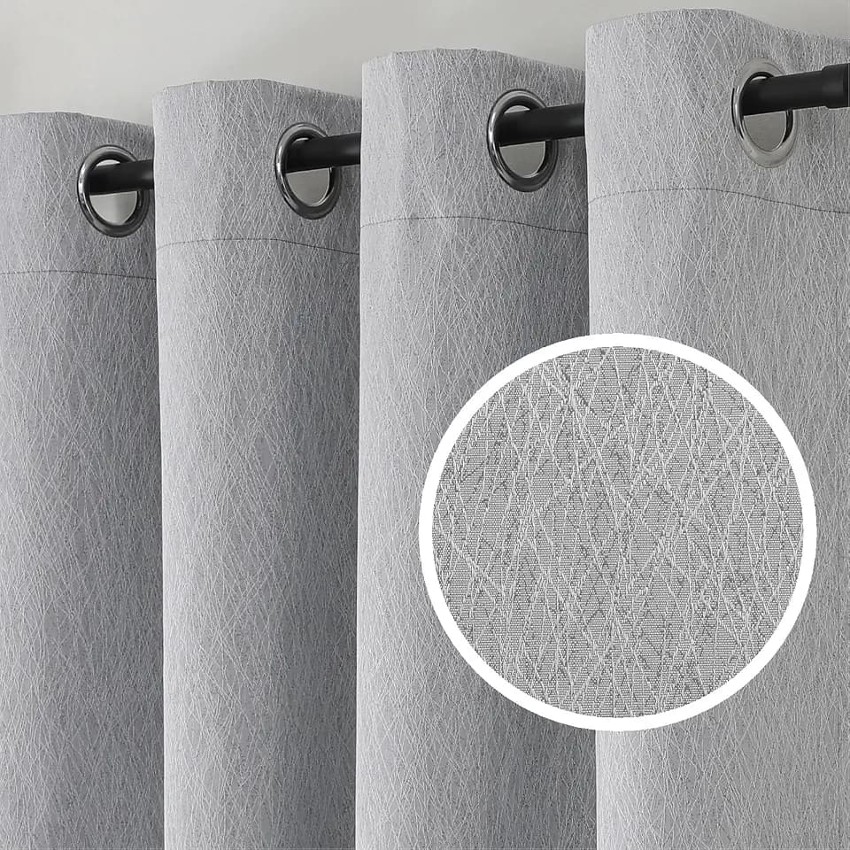 Light Grey Blackout Curtains for Bedroom, 84 Inches Long Grommet Top Light Filtering Window Drapes Panels for Living Room, Triple Weave,W 52xL 84 Inch
