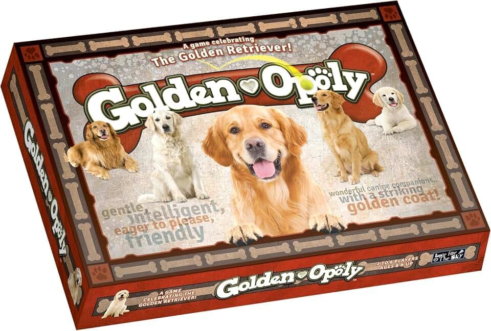 Late for the Sky Golden Retriever-Opoly Board Game, Strategy Fun