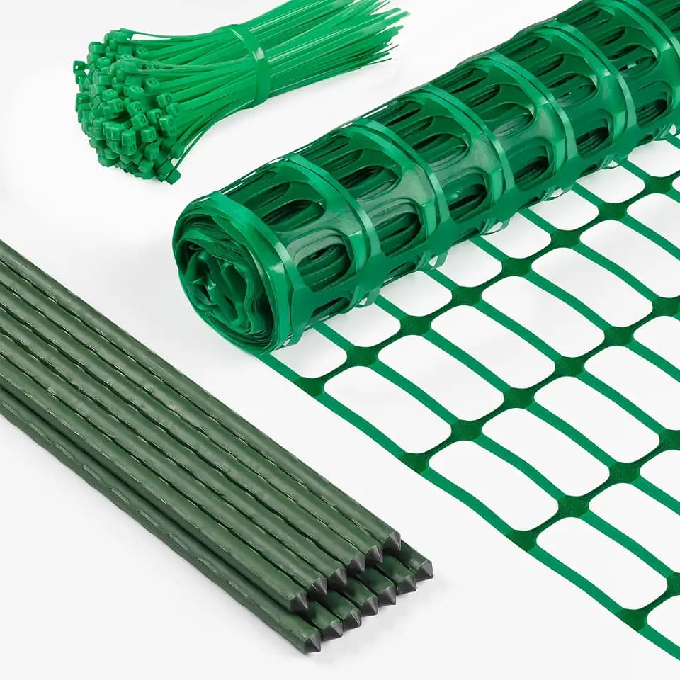 40" x50' Temporary Fence with Posts, Dog Fence Outdoor for Yard, Green
