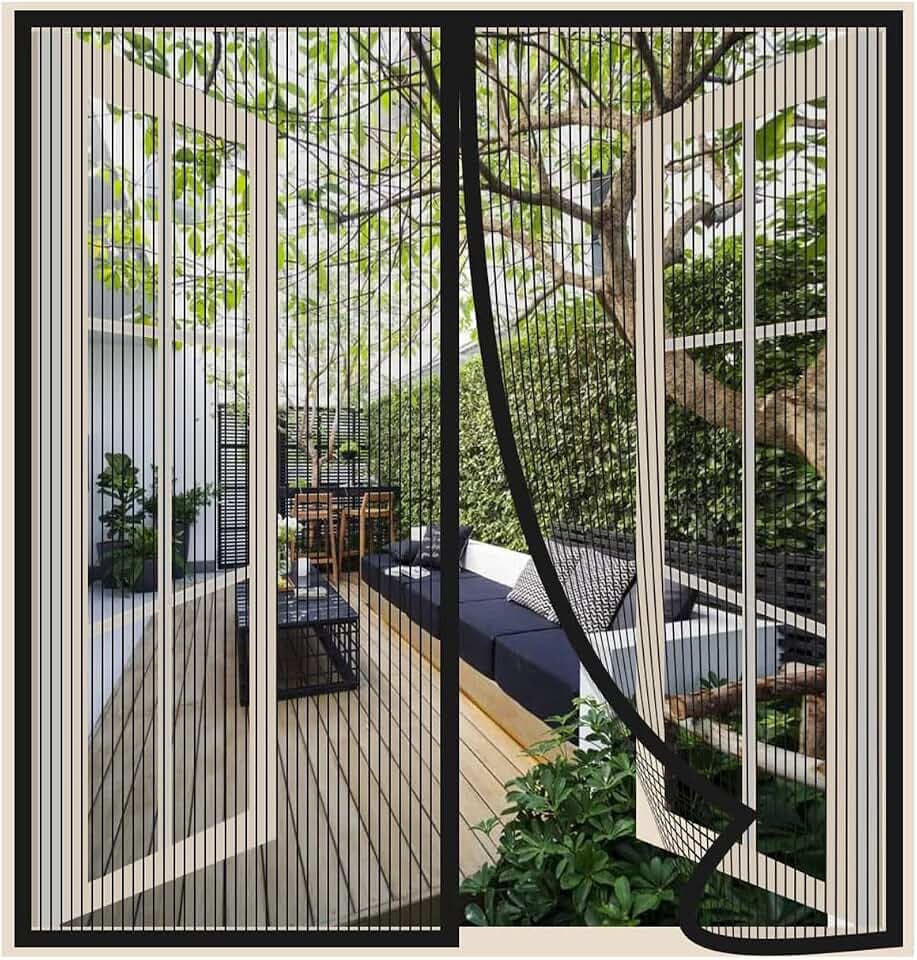 Risareyi Magnet Fliegengitter Fenster Ohne Bohren 90x110cm, Schwarz