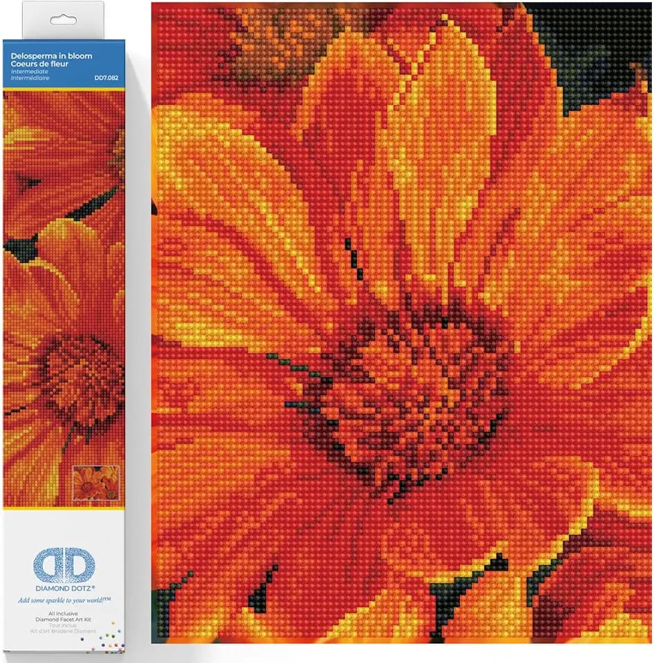 DIAMOND DOTZ 2592676 Original 5D Diamond Painting Set, Mittagsblume, DIY Diamant-Malerei-Kit mit runden Glitzersteinen für Erwachsene und Kinder ab 12 Jahren, Intermediate