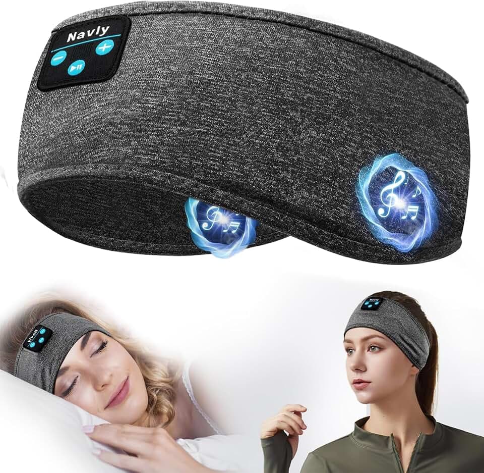 Navly Schlafkopfhörer Bluetooth Stirnband Kopfhörer Schlafkopfhörer für Seitenschläfer, gemütliche Band Kopfhörer für Frauen, Schlaf & Lounge Geschenkidee für Frauen Männer