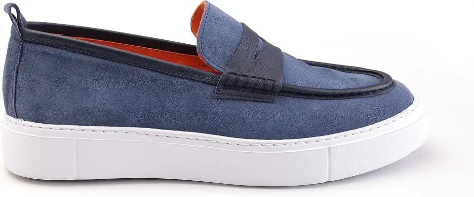 Men's Suede Penny Loafers – Slip-On Lightweight Casual Driving Shoes, Breathable Summer Loafers