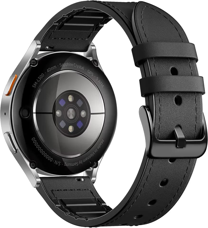 Adorve Leather Bands Compatible with Samsung Galaxy Watch 7 Band/Galaxy Watch 6 Band 40mm 44mm, Watch 6/4 Classic,5 Pro/5/4/FE/Active 2, 20mm Top Grain Leather Strap for Samsung Watch Bands Men Women