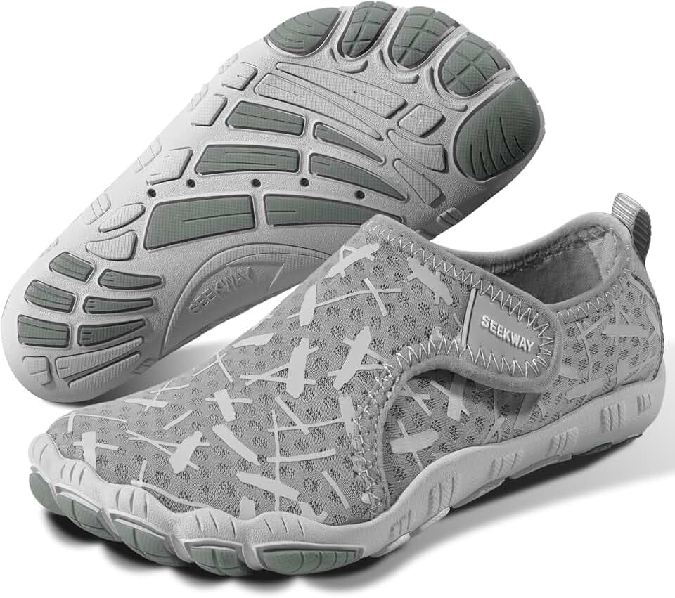 SEEKWAY Barefoot Water Shoes for Kids - Wide Toe Box and Quick-Dry Sand Shoes Toddler for Hiking Swim Beach Pool Kayak Sport Accessories, Camping Essentials Non-Slip for Boys Girls Sizes