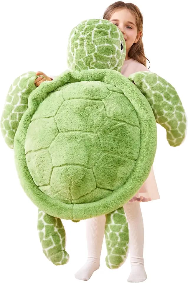 IKASA 30" Giant Turtle Stuffed Animal, Super Soft, Zipper-Free Plush