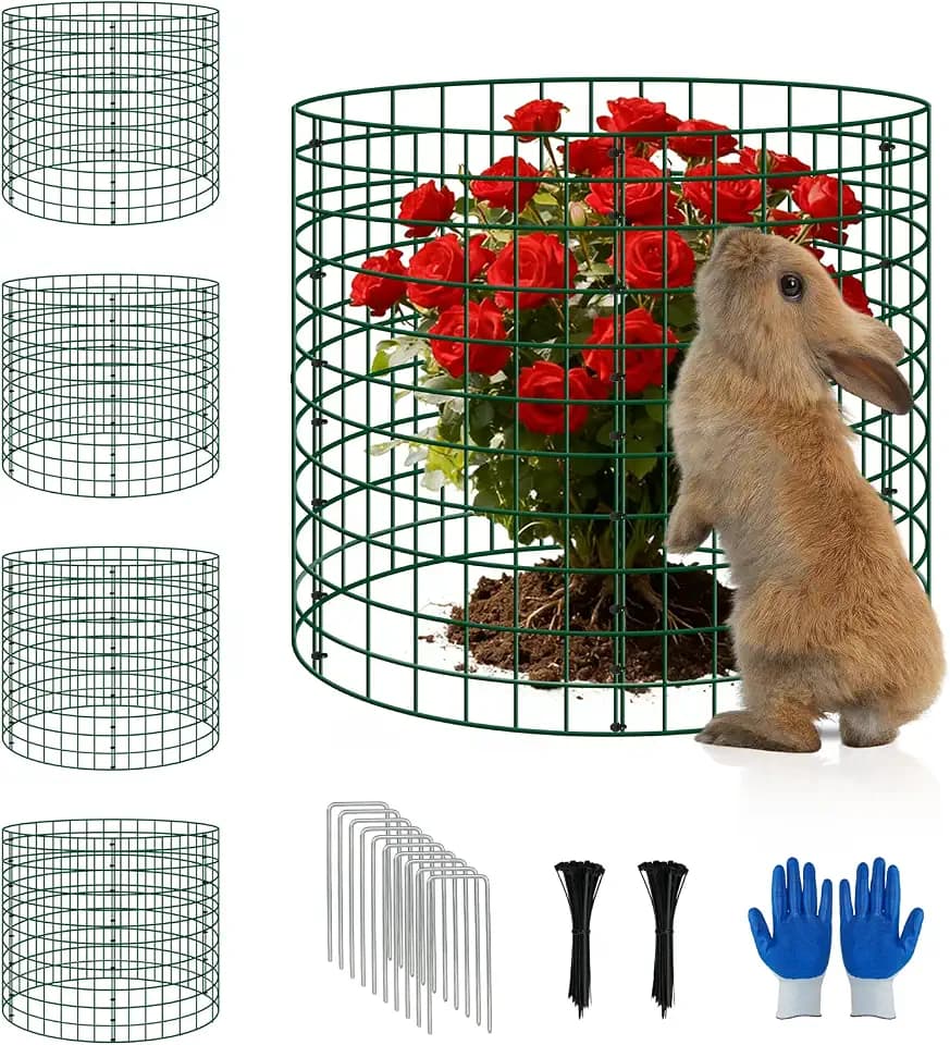 4 Pack Plant Protectors from Animals, 12x12 Inch Metal Garden Cages