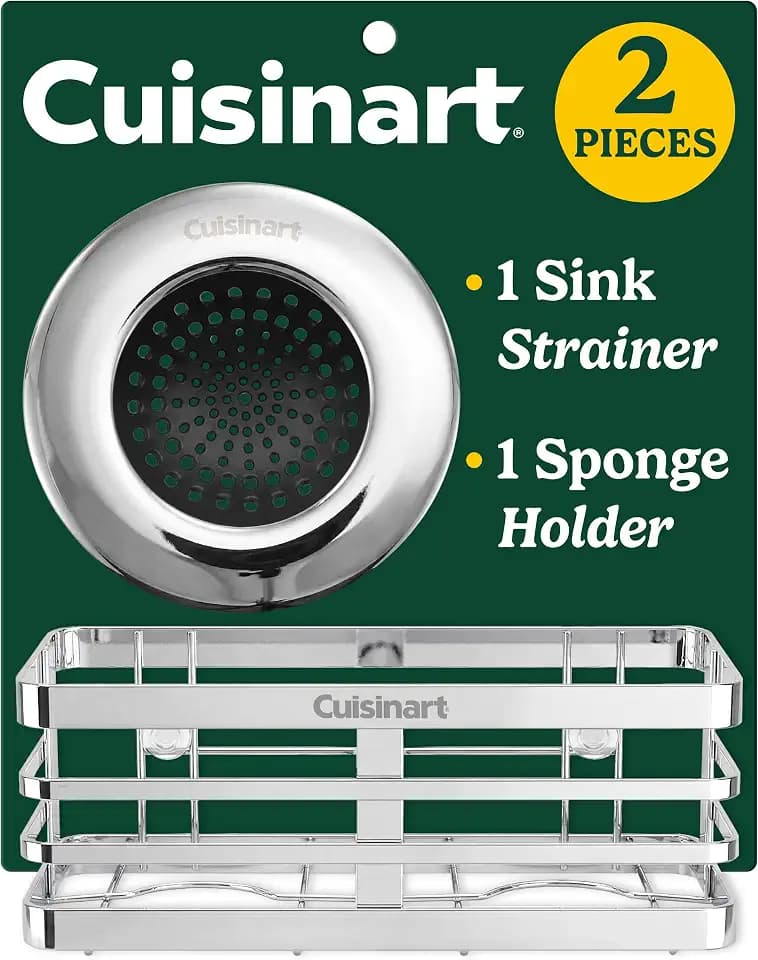 Cuisinart Sink Drain Strainer & Suction Cup Sponge Holder, 2-Piece Set