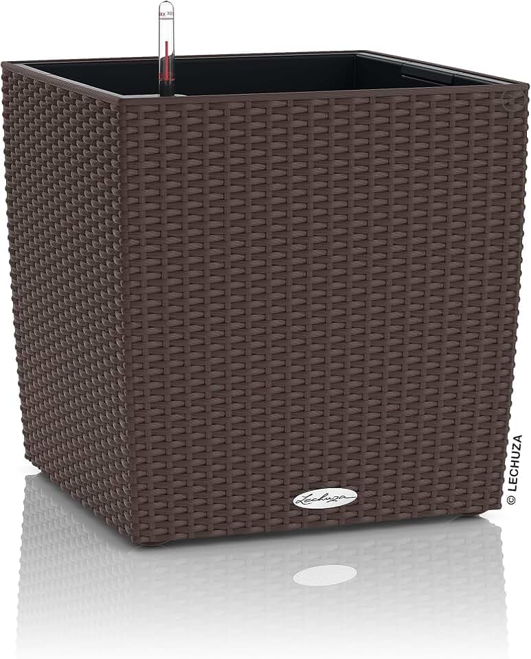 Lechuza-Gefäß mit Bewässerungssystem Cube Cottage 50 Mokka