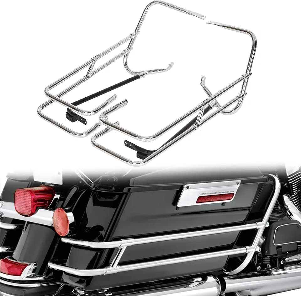ECOTRIC Saddle Bag Guard Rail Bracket Compatible with 97-08 Harley Touring