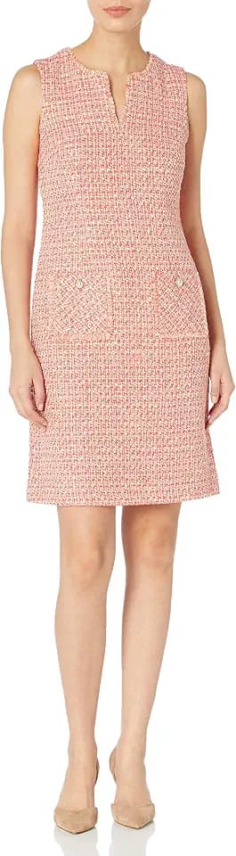 Karl Lagerfeld Womens Tweed Shift Dress with Pockets