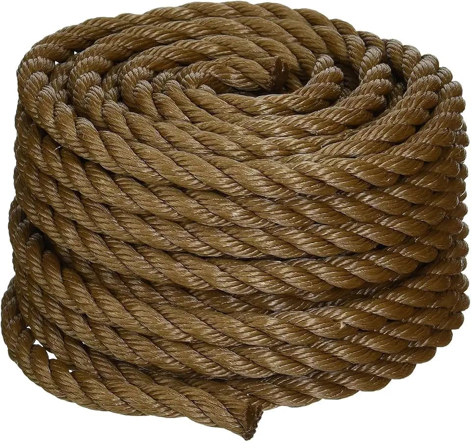 Koch 5011635 Twisted Polypropylene Rope, Perfect for Outdoor, Gardening, Landscaping, and Shipping, 1/2 by 50 Feet, Brown, 420 lbs. Working Load Limit