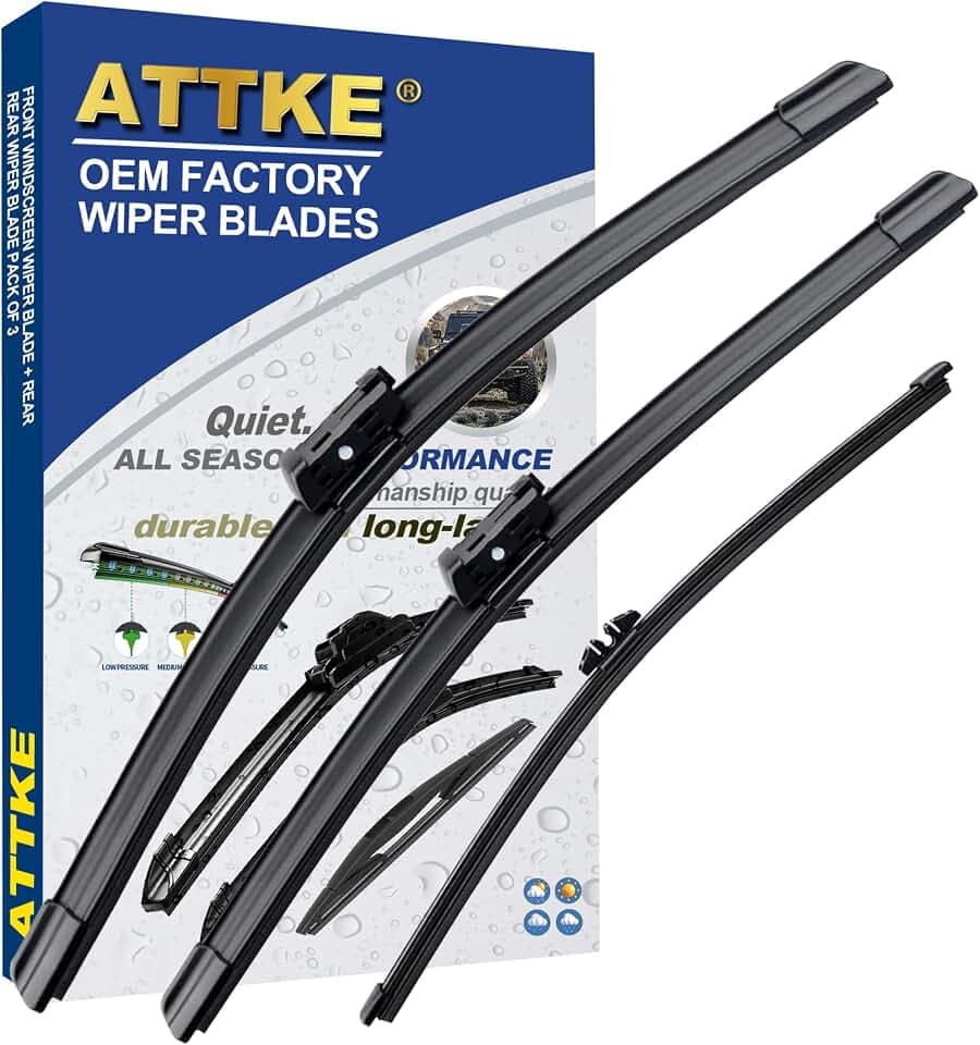 ATTKE OEM 24“+19” Front and 12" Rear Windshield Wiper Blades