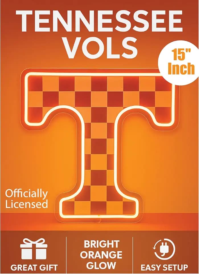Tennessee Vols Neon Sign 15" Wall Decor for Dorm, Den, UT Vols Gift