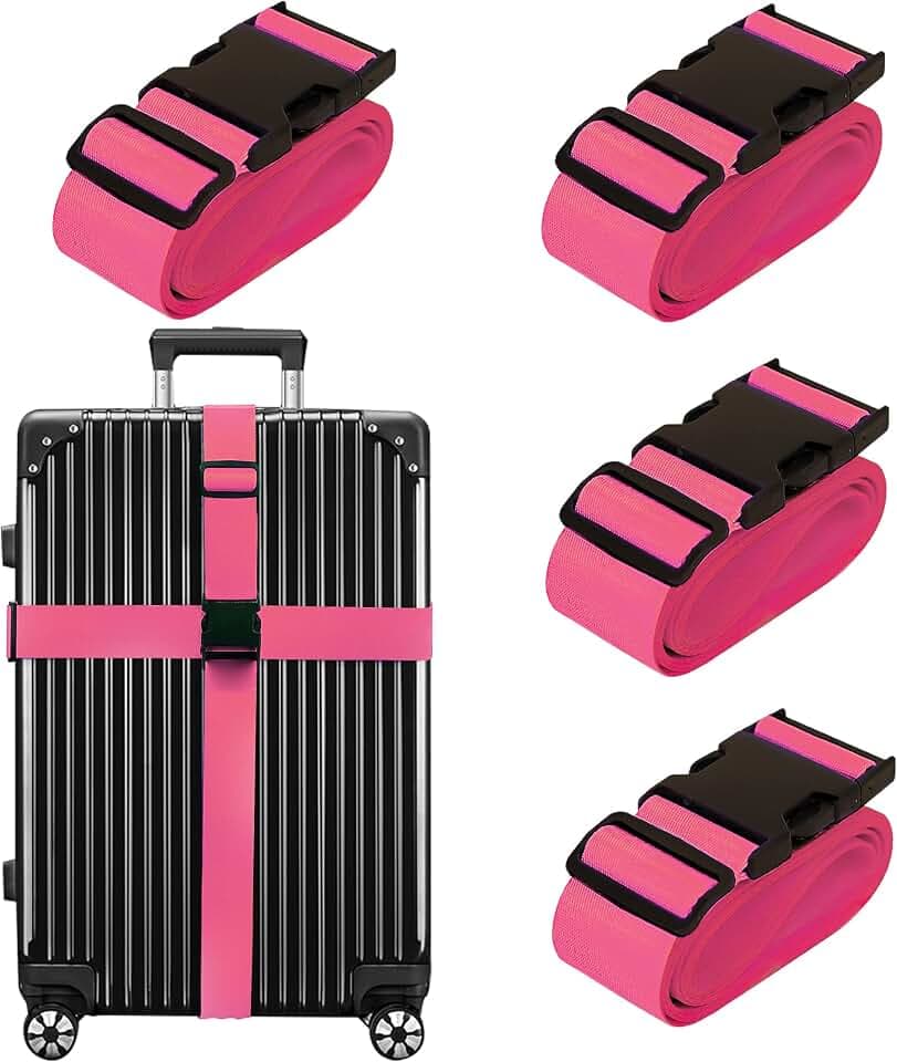 Chelmon Luggage Straps for Suitcases TSA Approved Travel Essentials 4 Pack