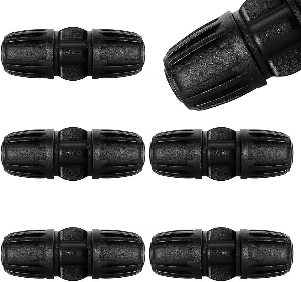 VooGenzek 5 Stücke 20mm Tropfbewässerungsarmaturen, Gerade Barbed Garten Schlauch Verbinder, Bewässerung Verbinder, Tropfrohr Widerhakenverbinder, für Garten, Rasen