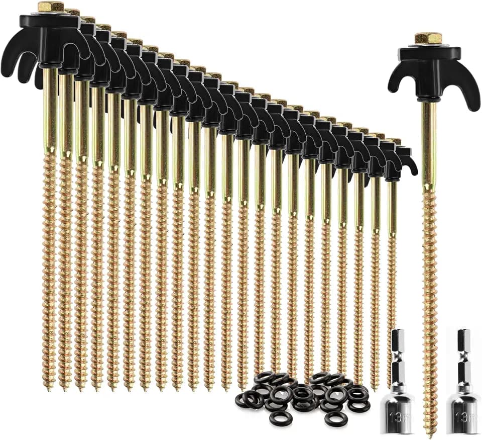 com-four® 24x Zeltheringe, robuste Stahl-Heringe mit Gewinde