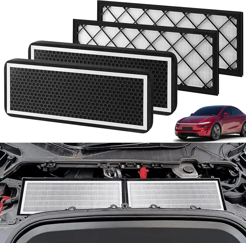 4PCS HEPA Cabin Air Filter for Tesla Model Y 2020-2026, Air Intake Filter with Activated Carbon, Replacement Filters for Model Y High Efficiency Filter Kits