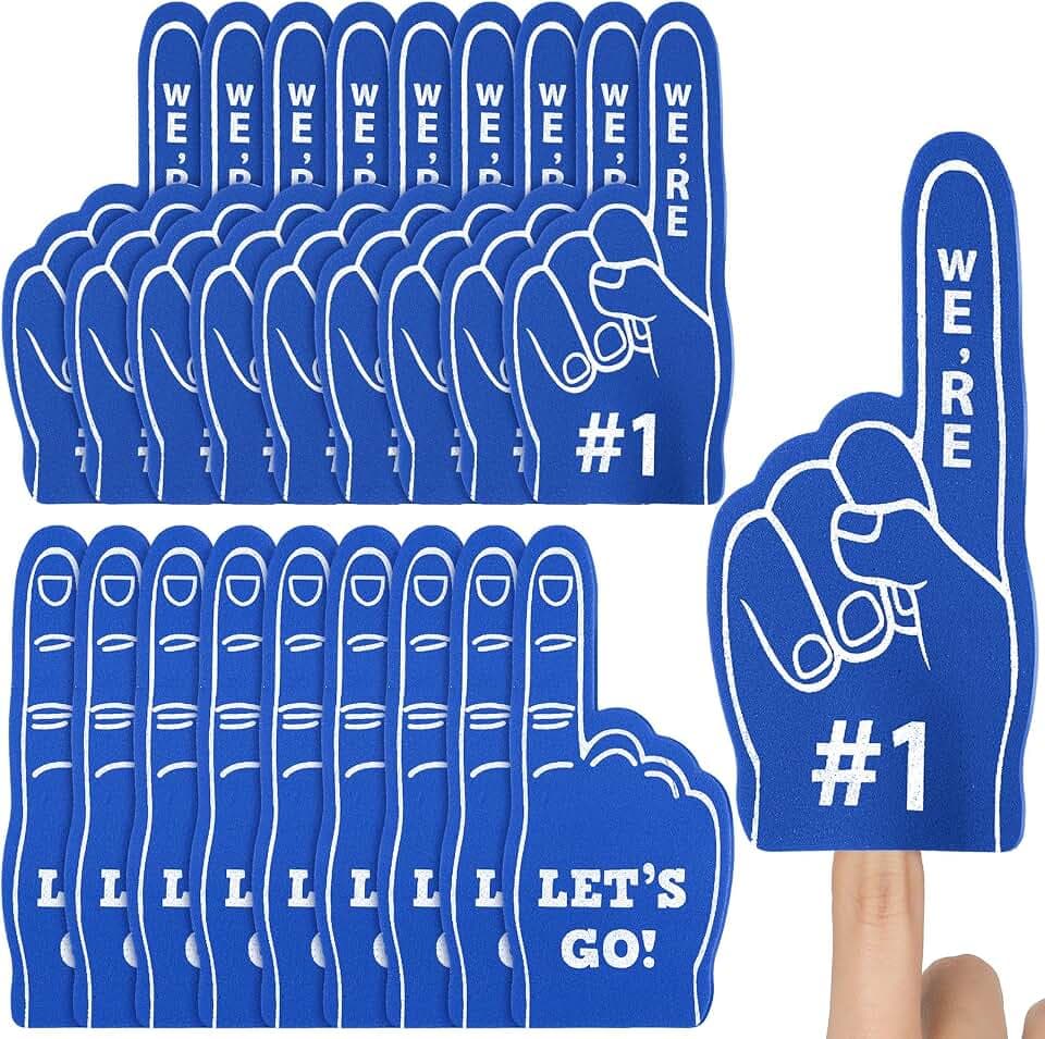 Sinmoe 24 Pcs Mini Foam Finger We're Number One Finger,Dark Blue