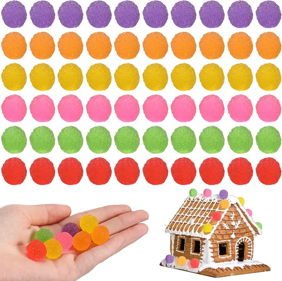 Giegxin 60 Pcs Christmas Fake Candy Mini Christmas Gumdrops, Multicolor