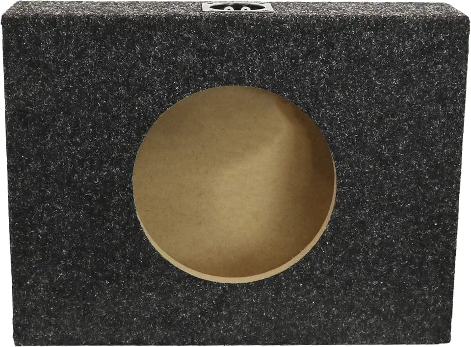 Bbox 10" Single Sealed / Shallow Mount Subwoofer Enclosure Boxes & Enclosures - Pro Audio Tune - Premium Subwoofer Box Improves Audio Quality, Sound & Bass - Nickel Finish Terminals