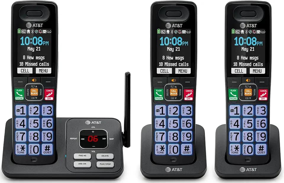 AT&T 3 Handsets Cordless Phone with Answering System — BL108-3