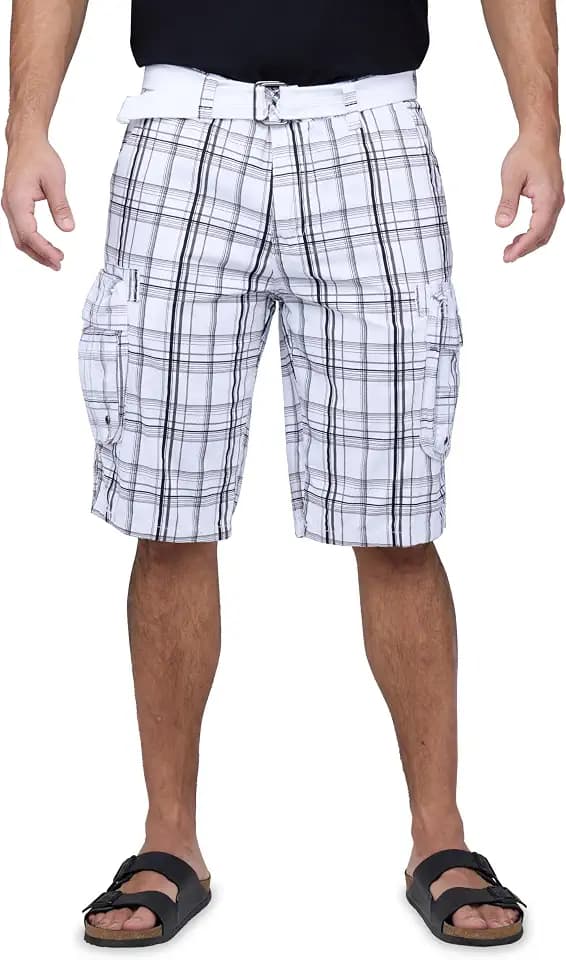 X RAY Mens Belted Cargo Shorts, Relaxed Fit Casual Knee Length 12.5" Cargo Shorts for Men (Big and Tall Shorts for Men)