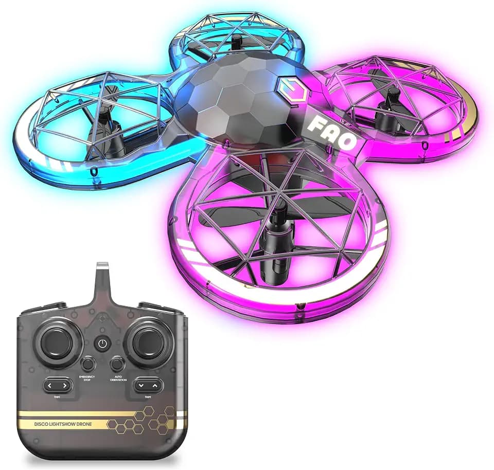 FAO Schwarz Disco Lightshow RC Drone for Kids, Remote Control Stunt Flyer