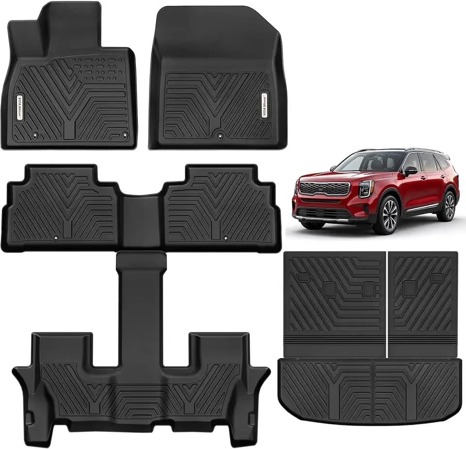 YITAMOTOR All Weather Floor Mats for Kia Telluride 2025-2020 7/8 Seater