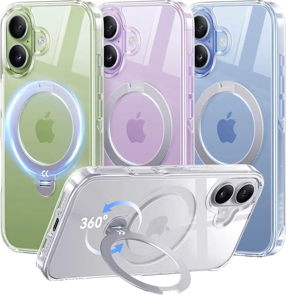 CASEKOO Clear 360 Spin Magnetic Stand for iPhone 17 Case