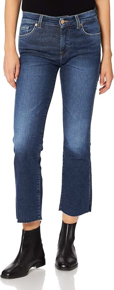 7 For All Mankind Damen Ankle Boot Slim Illusion Eco Above with Raw Cut Jeans