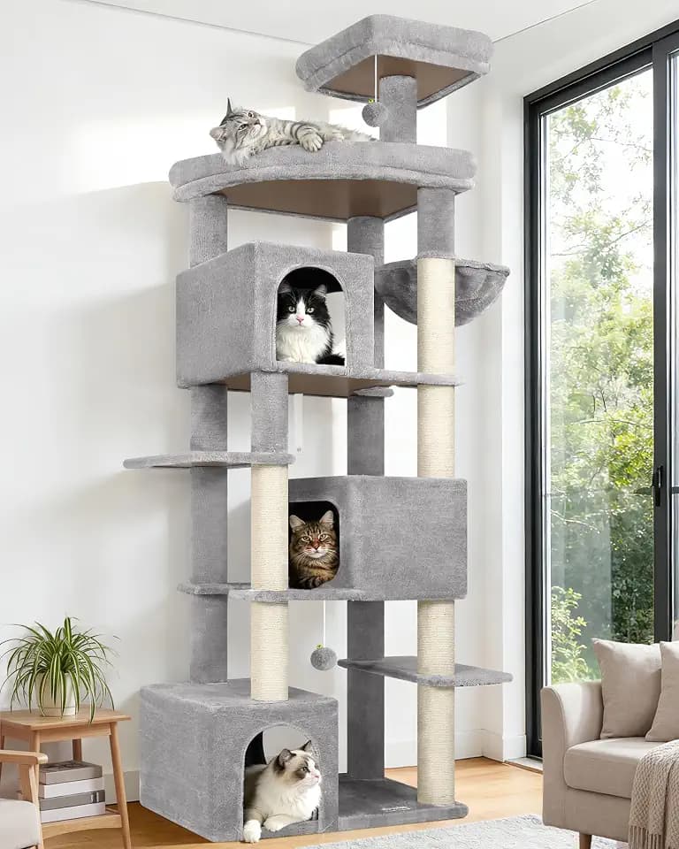 Globlazer S80 Kratzbaum XXL 203 cm für 3/4/5 Große Katzen Stabil Katzenbaum