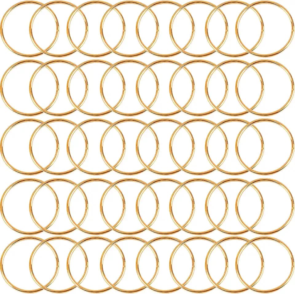 40Pcs Macrame Hoops Ring, BetterJonny 2 Inch Metal Craft Hoops Gold Dream Catcher Rings Wreath Hoop Rings for Home Decorations DIY Crafts