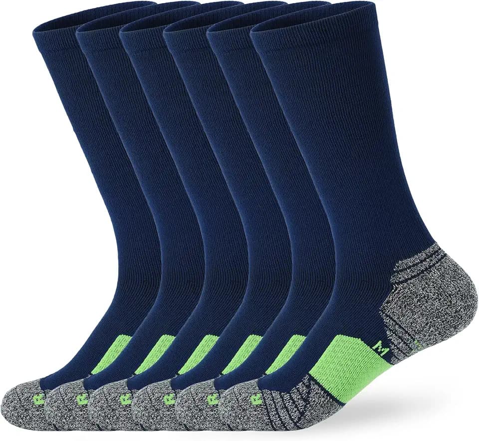 WANDER 3-6 Pairs Men's Athletic Run Cushion Over-the-Calf Tube Socks