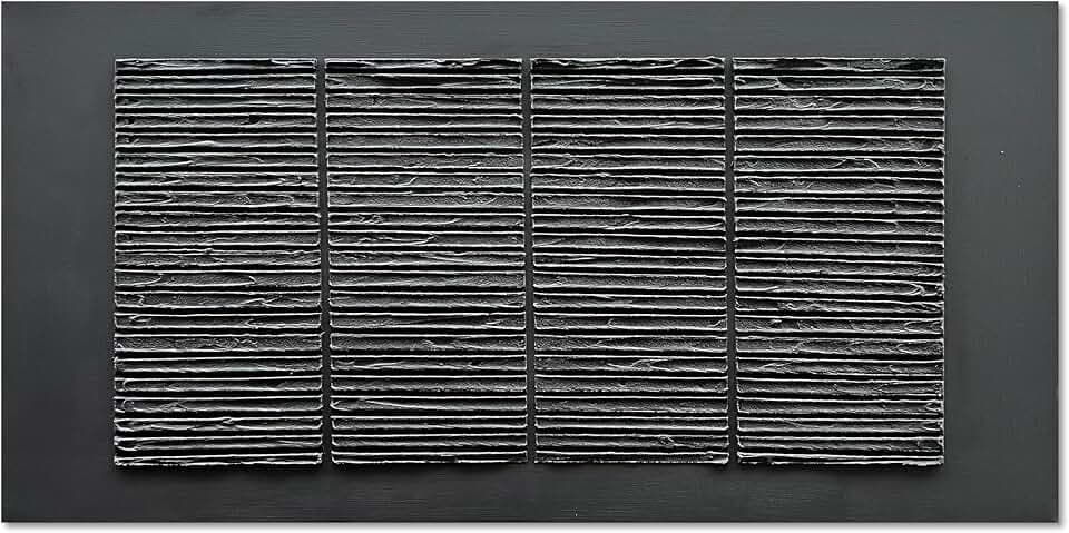 Hand-Painted 24x48 inch Black Abstract Wall Decoration Oil Painting Thick Texture Minimalist Art Home Wall Decoration Painting