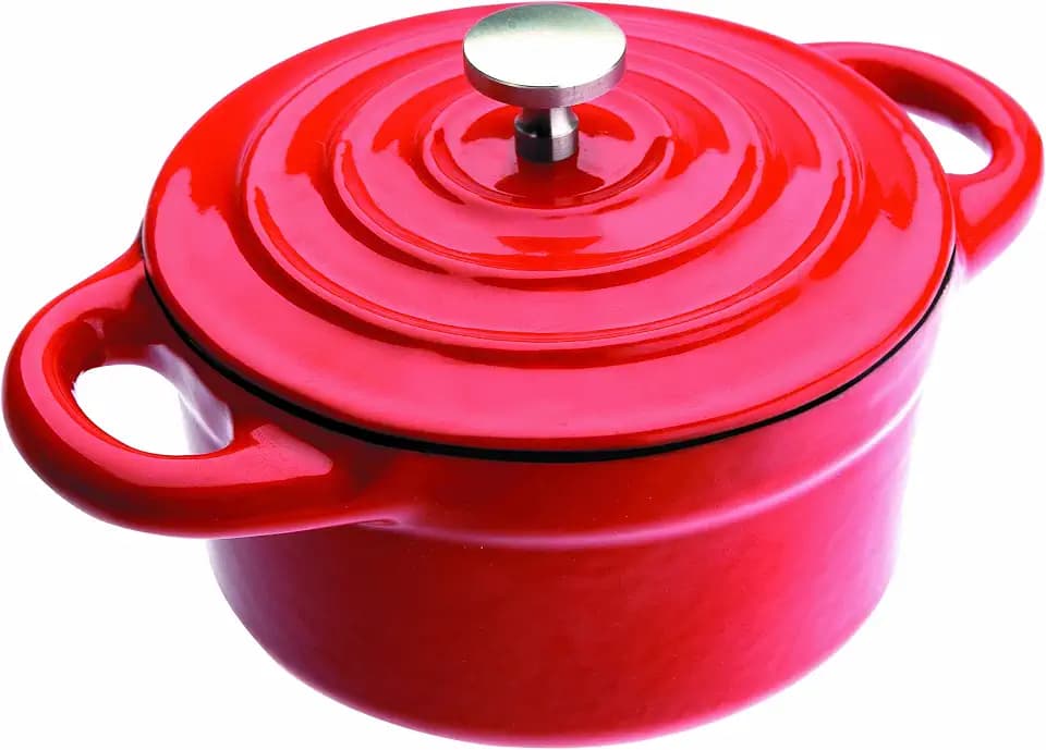 IBILI Mini-Kasserolle rund, Gusseisen, rot, 10 cm